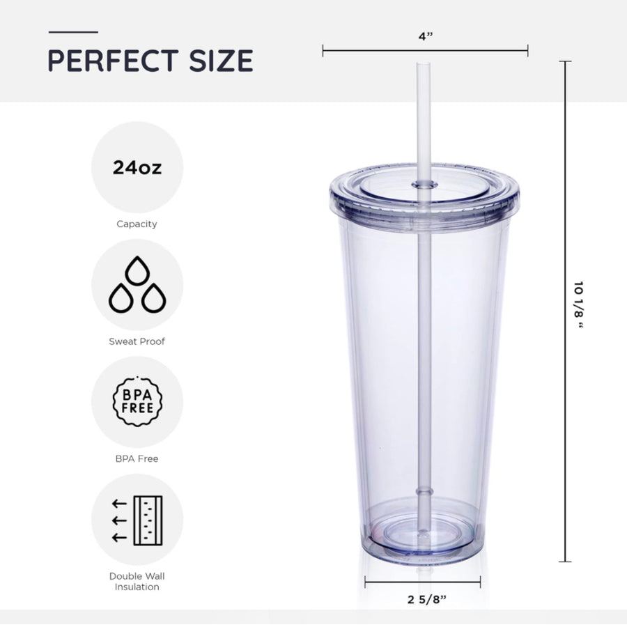 24OZ ACRYLIC DOUBLE WALL INSULATED TUMBLER