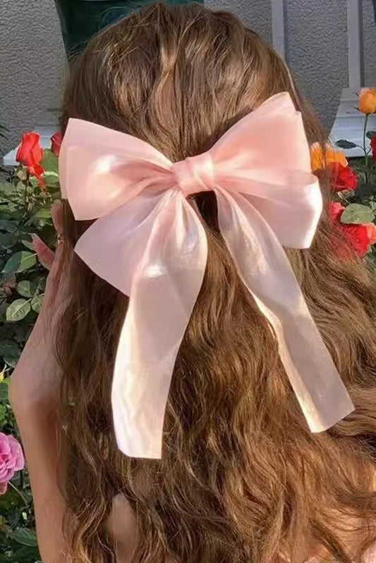 Apricot Pink Butterfly Bowknot Hair Clip