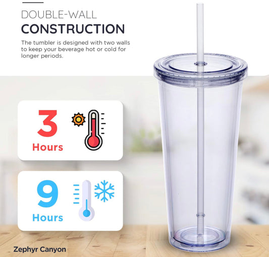 24OZ ACRYLIC DOUBLE WALL INSULATED TUMBLER