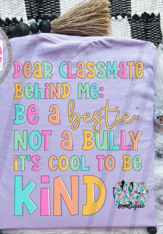 DEAR CLASSMATE BEHIND ME (POCKET/BACK)