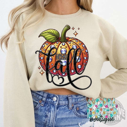 BEJEWELED PUMPKIN HELLO FALL