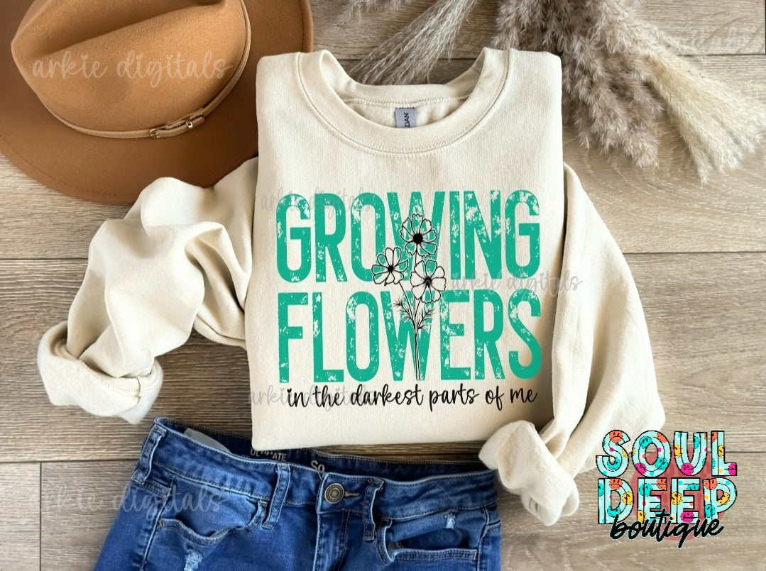 GROWING FLOWERS (TEAL)