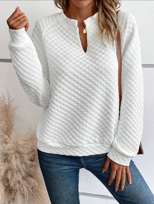 (Copy) LACE V NECK KNITTED PULLOVER SWEATER